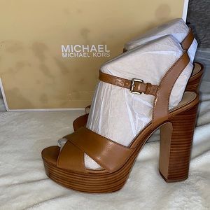 Michael Kors Sia Platform Leather Sandals